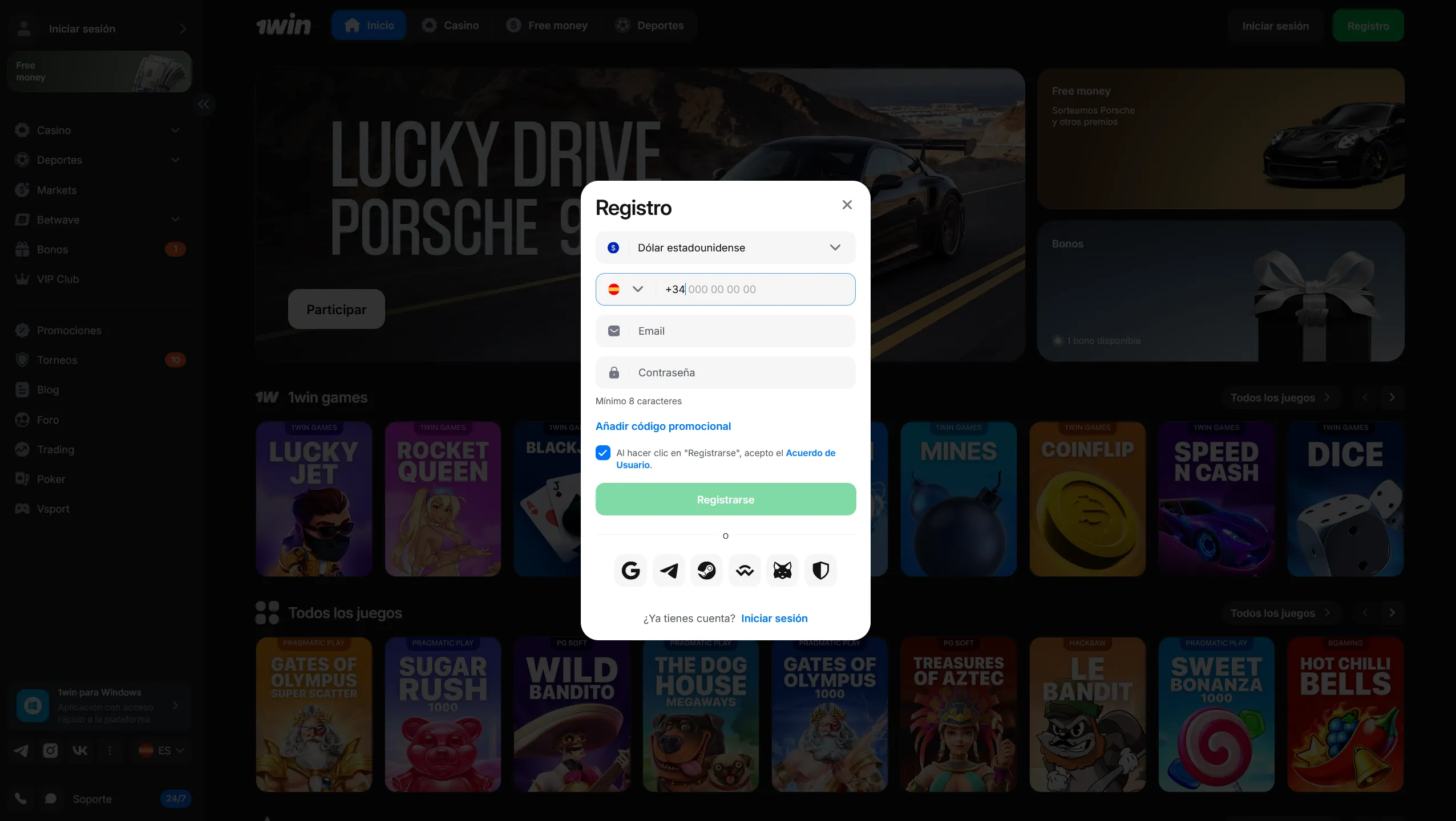 1win registration: pasos para crear la cuenta y 1win login